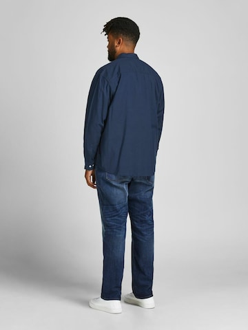 Jack & Jones Plus Rovný strih Košeľa 'Oxford' - Modrá