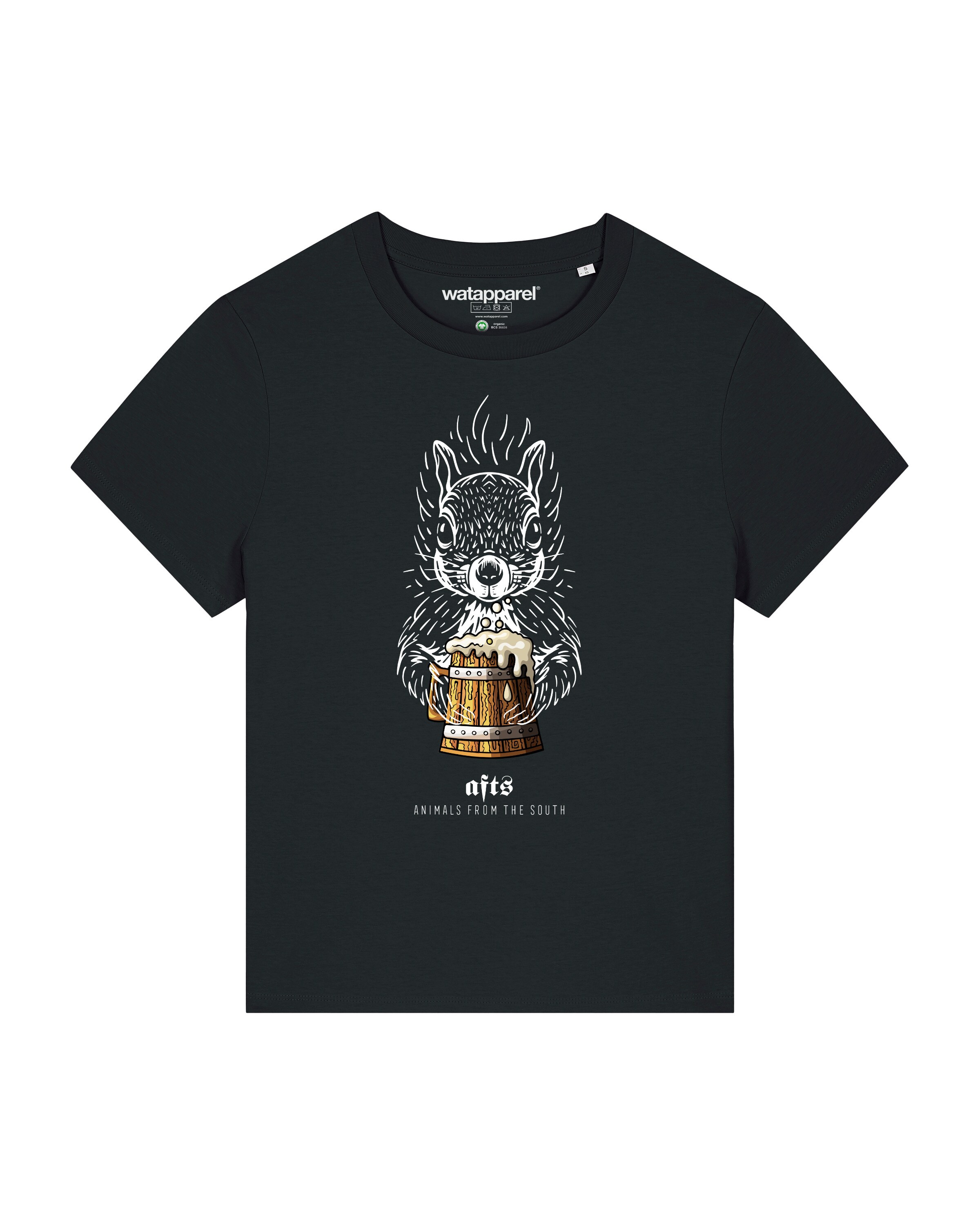 Maglietta 'Eichhörnchen' di Watapparel in nero: frontale