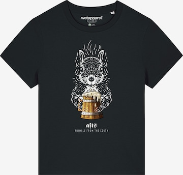 Maglietta 'Eichhörnchen' di Watapparel in nero: frontale