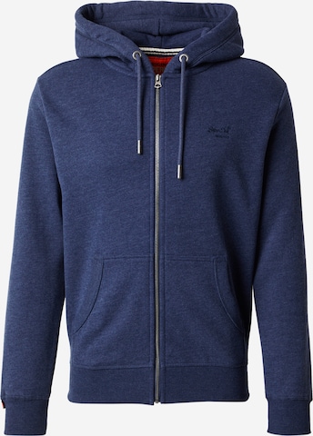 Superdry Кофта на молнии 'Essential' в Синий: спереди
