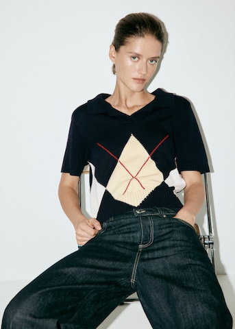 MANGO - Jersey 'PUZZLE' en azul: frente