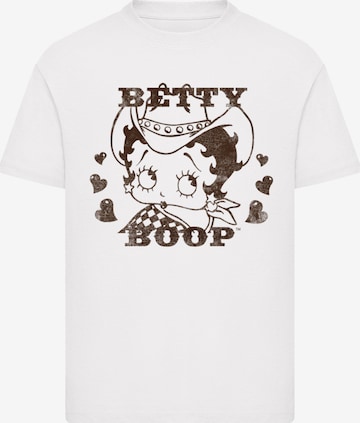 T-Shirt 'Betty Boop Cowgirl' F4NT4STIC en blanc : devant