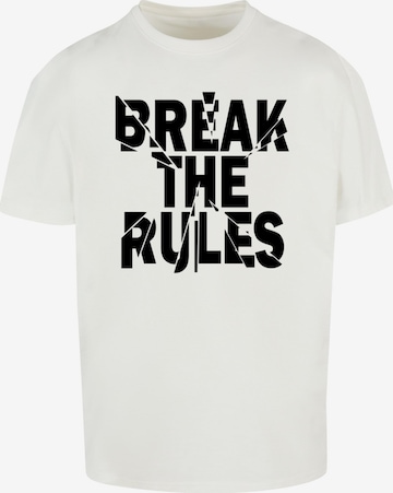 Merchcode T-Shirt 'Break The Rules 2 ' in Weiß: predná strana