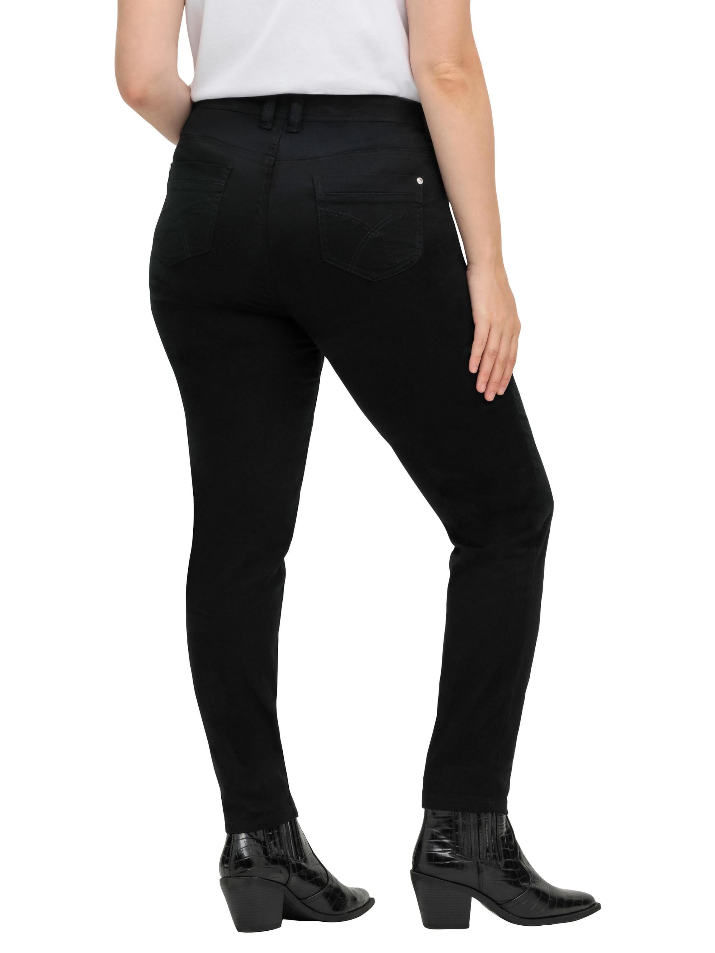 SHEEGO Skinny Broek in Zwart