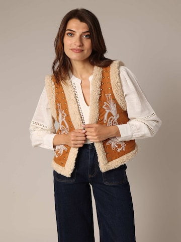 Gilet 'LARINA' Deeluxe en beige : devant