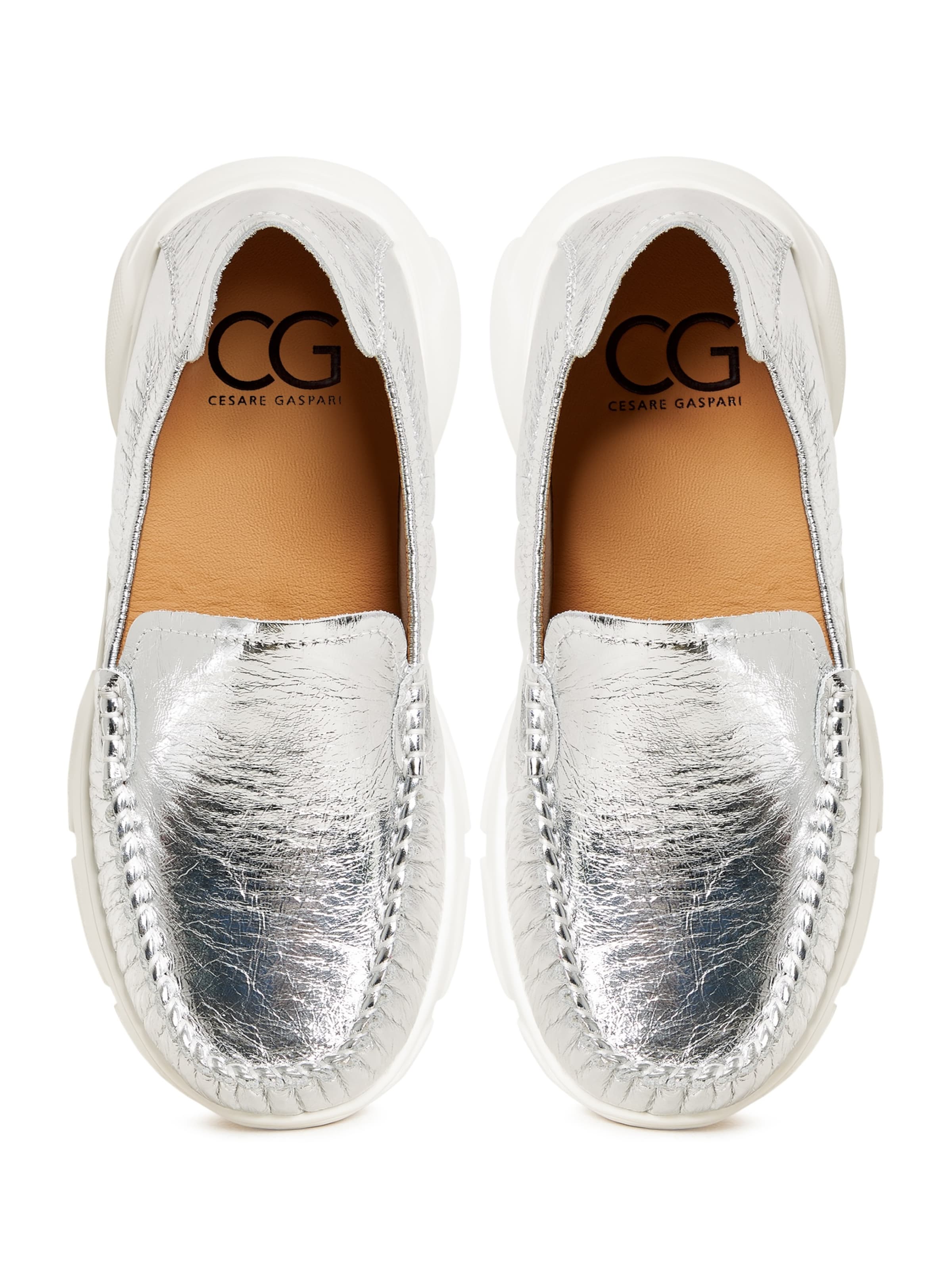 CESARE GASPARI Moccasin in Silver