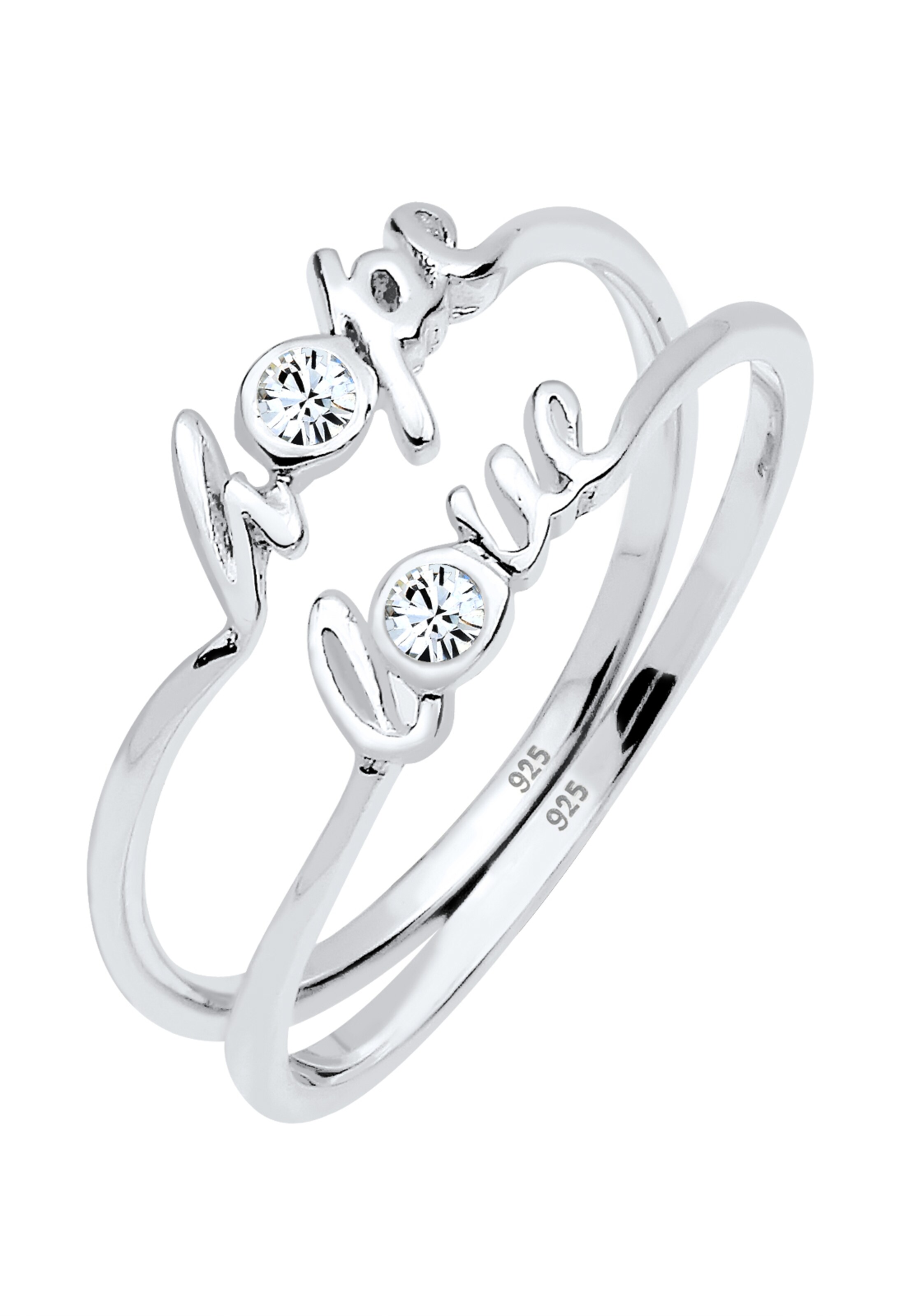 ELLI Ring 'Love' in Silver: front