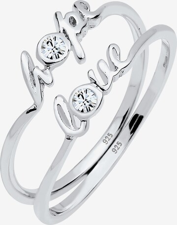 ELLI Ring 'Love' in Zilver: voorkant