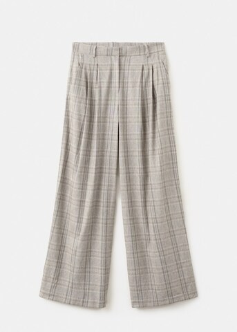 MANGO Wide leg Pleat-Front Pants 'Martin' in Beige