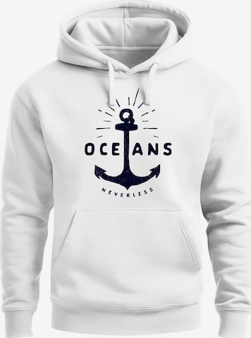 Neverless Sweatshirt 'Oceans Anker' in Weiß: Vorderseite