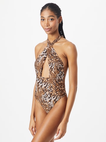 GUESS Triangle Swimsuit in Brown: front