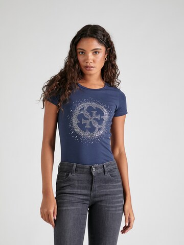 T-shirt GUESS en bleu : devant