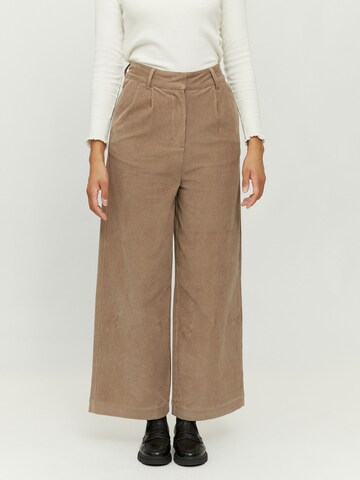 Wide leg Pantaloni con pieghe 'Niona' di mazine in marrone: frontale