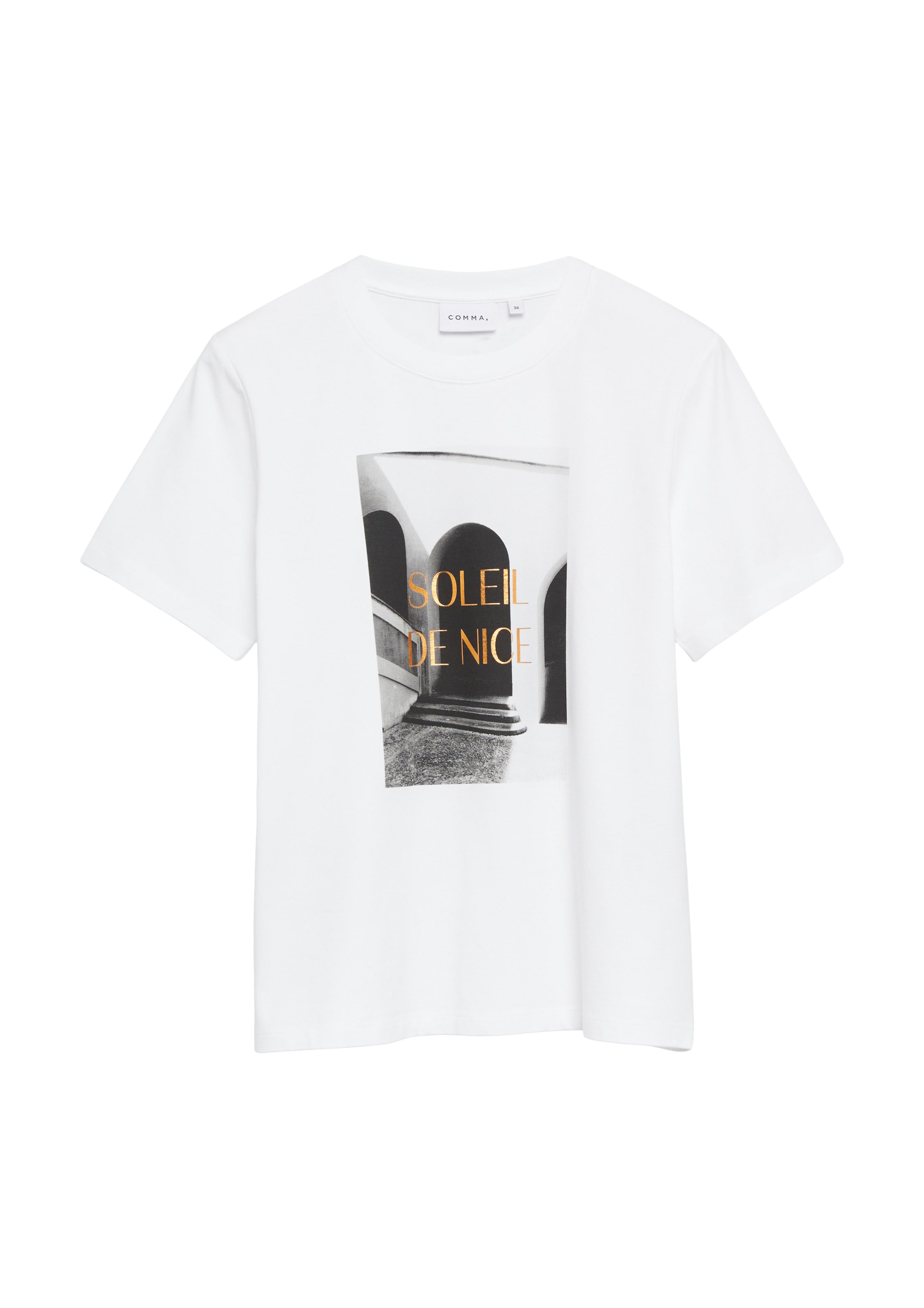 COMMA T-Shirt in Weiß: Vorderseite