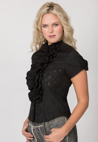 STOCKERPOINT Trachtenbluse 'Melly' in Schwarz: Vorderseite