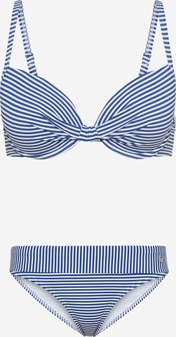 s.Oliver Push-up Bikini in Blauw: voorkant