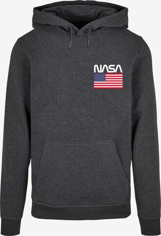 Merchcode Sweatshirt 'NASA - Stars And Stripes' in Grijs: voorkant
