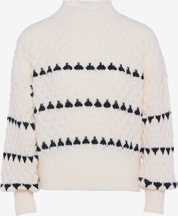 balta faina Megztinis: priekis