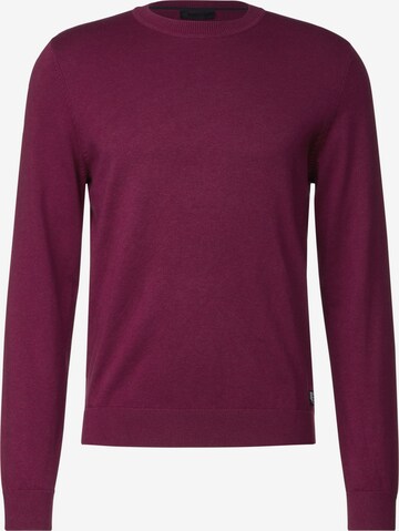 Street One MEN Sweater 'Mouliné' in Red: front