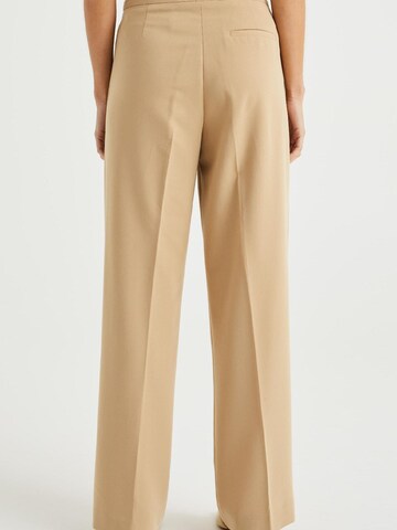 WE Fashion Loose fit Pleated Pants in Beige