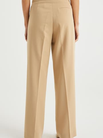 WE Fashion Loosefit Bügelfaltenhose in Beige