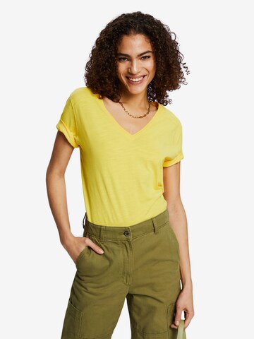 T-shirt ESPRIT en jaune : devant