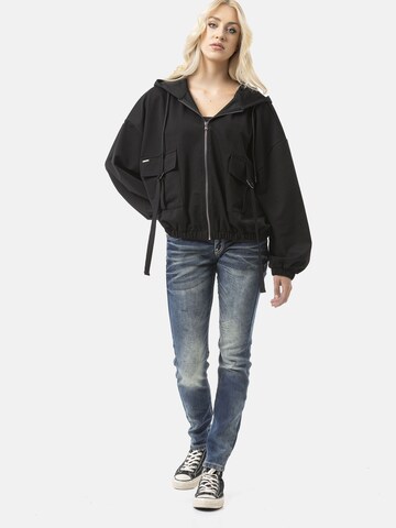 CIPO & BAXX Kapuzen Sweatjacke 'WL368' Streetwear-Outfits in Schwarz