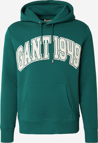 Bluză de molton de la GANT pe verde: față