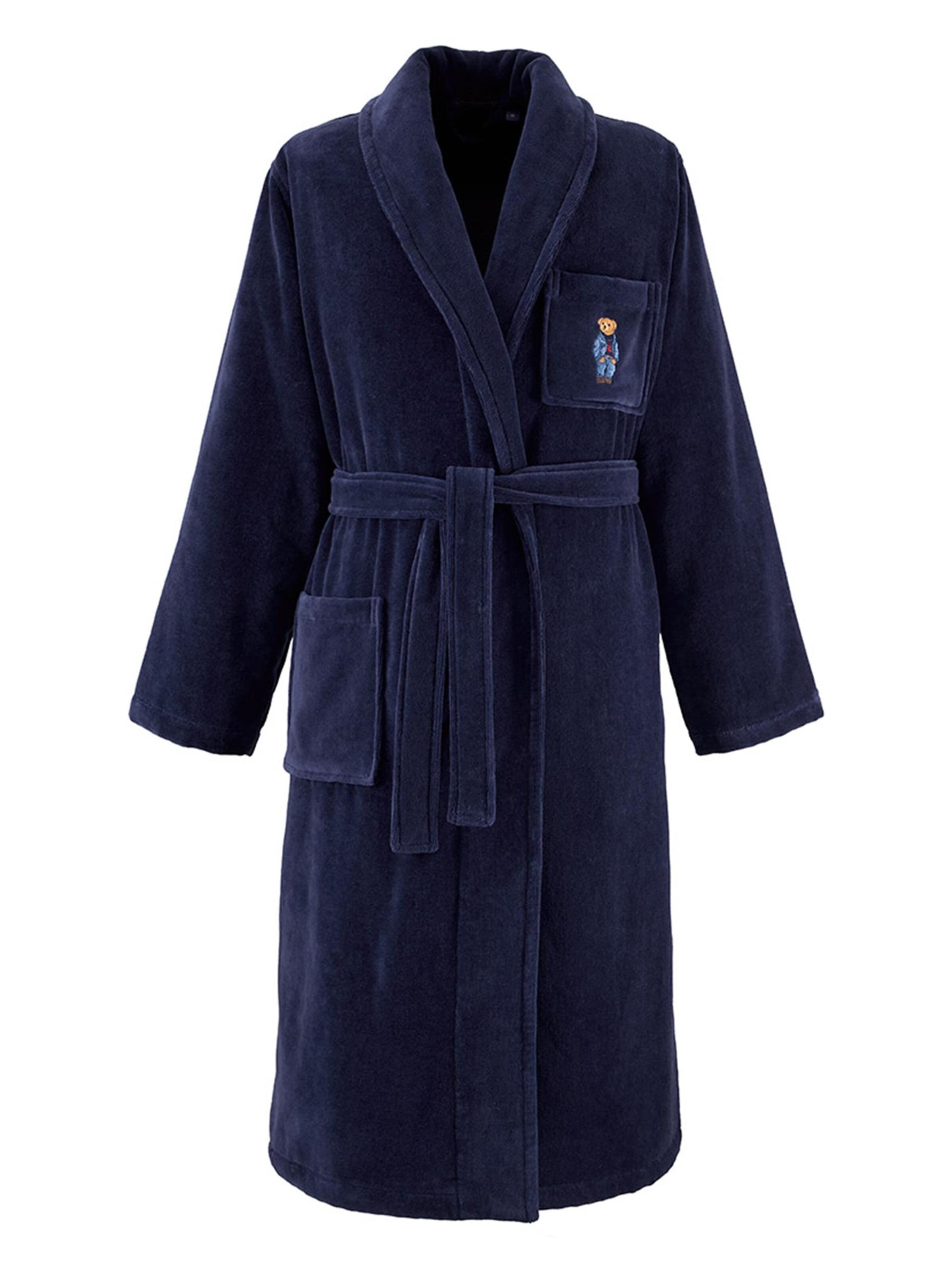 Ralph Lauren Home Long Bathrobe 'DENIMBEAR' in Blue: front