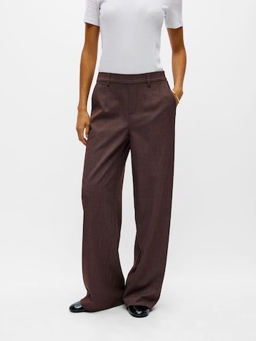 Wide Leg Pantalon 'OBJLisa' OBJECT en marron : devant