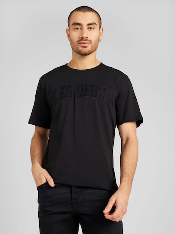 Les Deux Shirt 'Script' in Zwart: voorkant