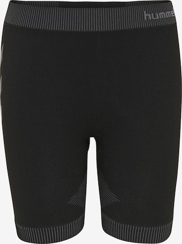 Skinny Pantalon de sport Hummel en noir : devant