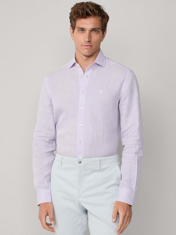 Coupe regular Chemise 'Yarn' Hackett London en violet : devant