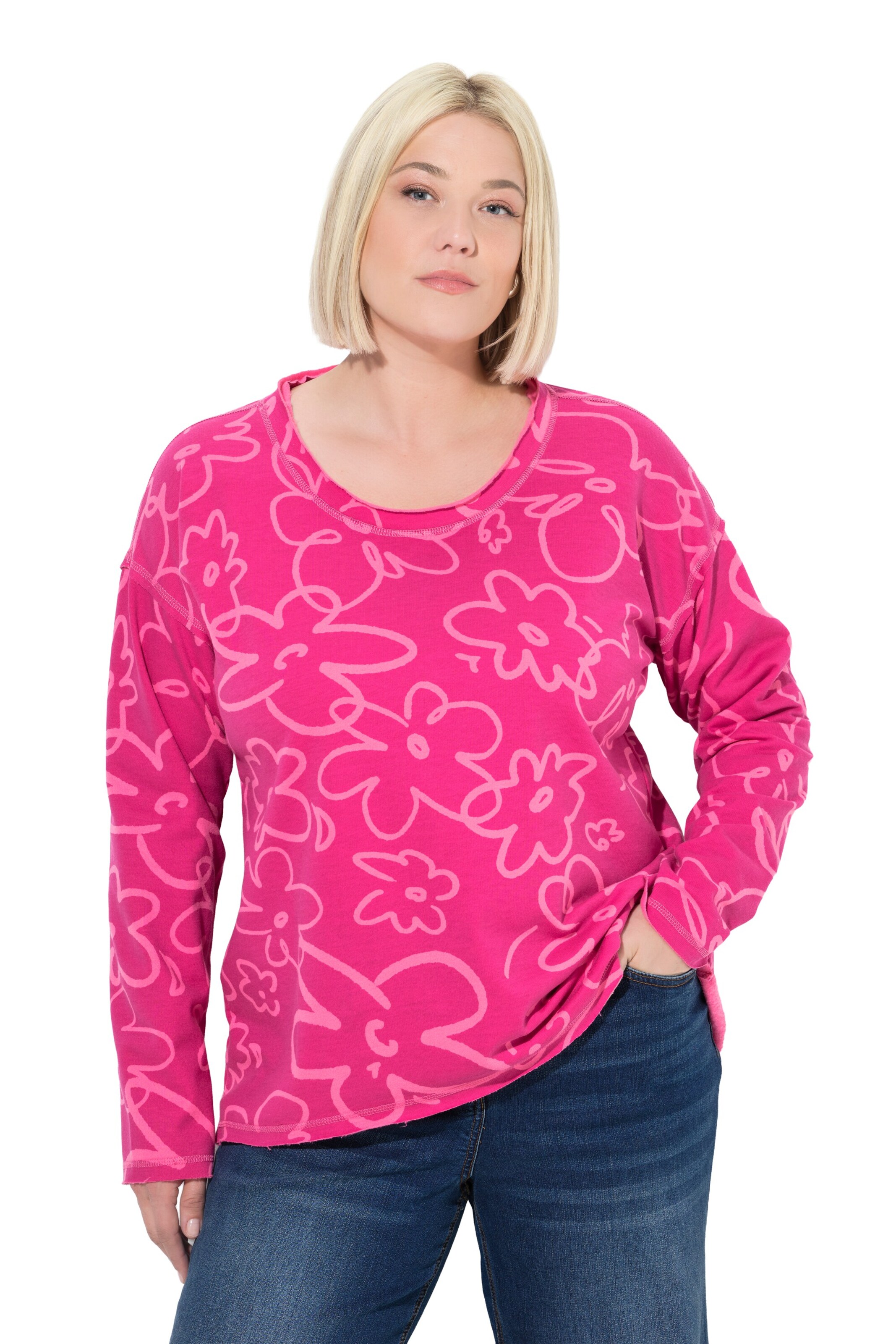 Ulla Popken Sweatshirt in Pink: front