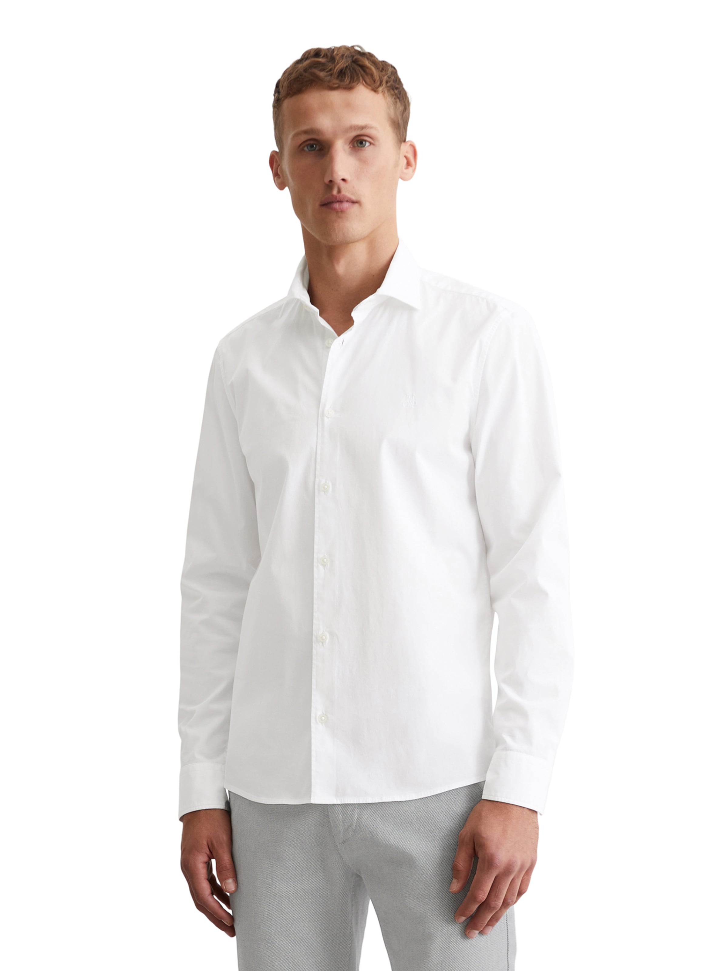 Marc O'Polo Slim Fit Skjorte i hvid: forside