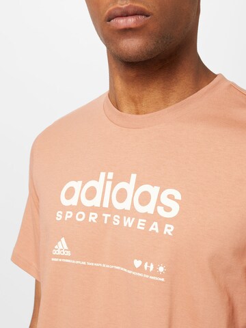 ADIDAS SPORTSWEAR Performance Shirt 'Lounge Graphic' in Red
