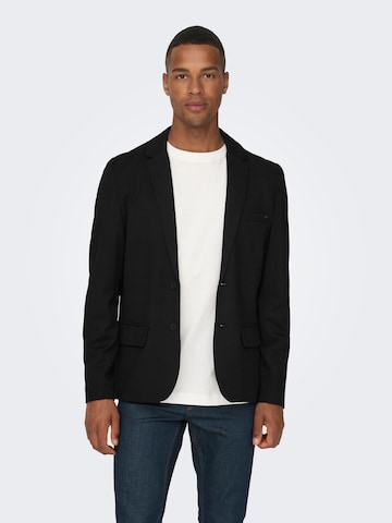 Coupe slim Veste de costume 'MARK' Only & Sons en noir : devant