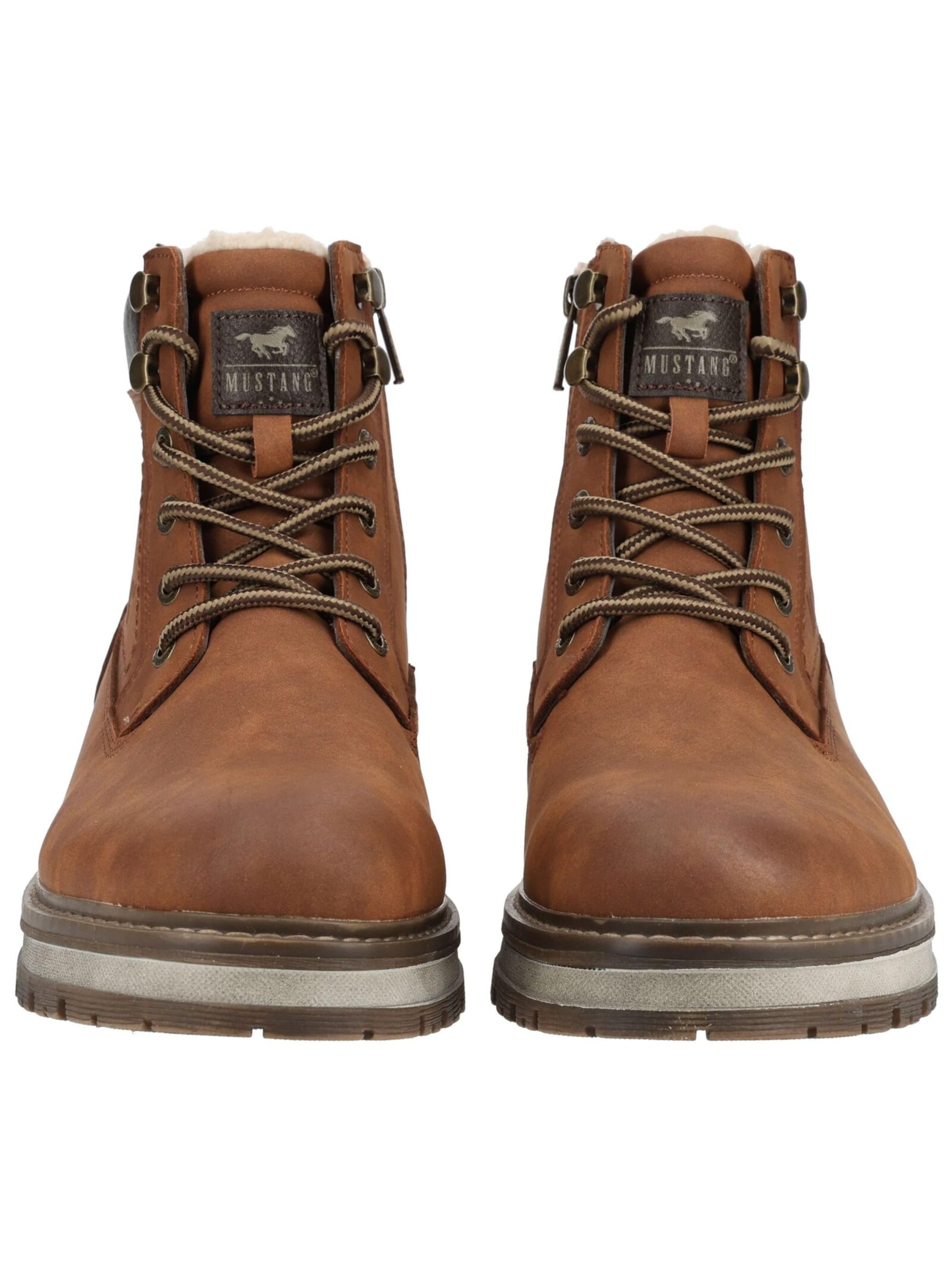 MUSTANG Lace-up boots 'Merem' in Brown