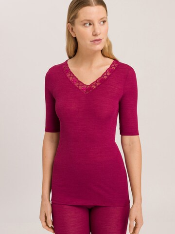 Hanro Undershirt ' Woolen Lace ' in Red