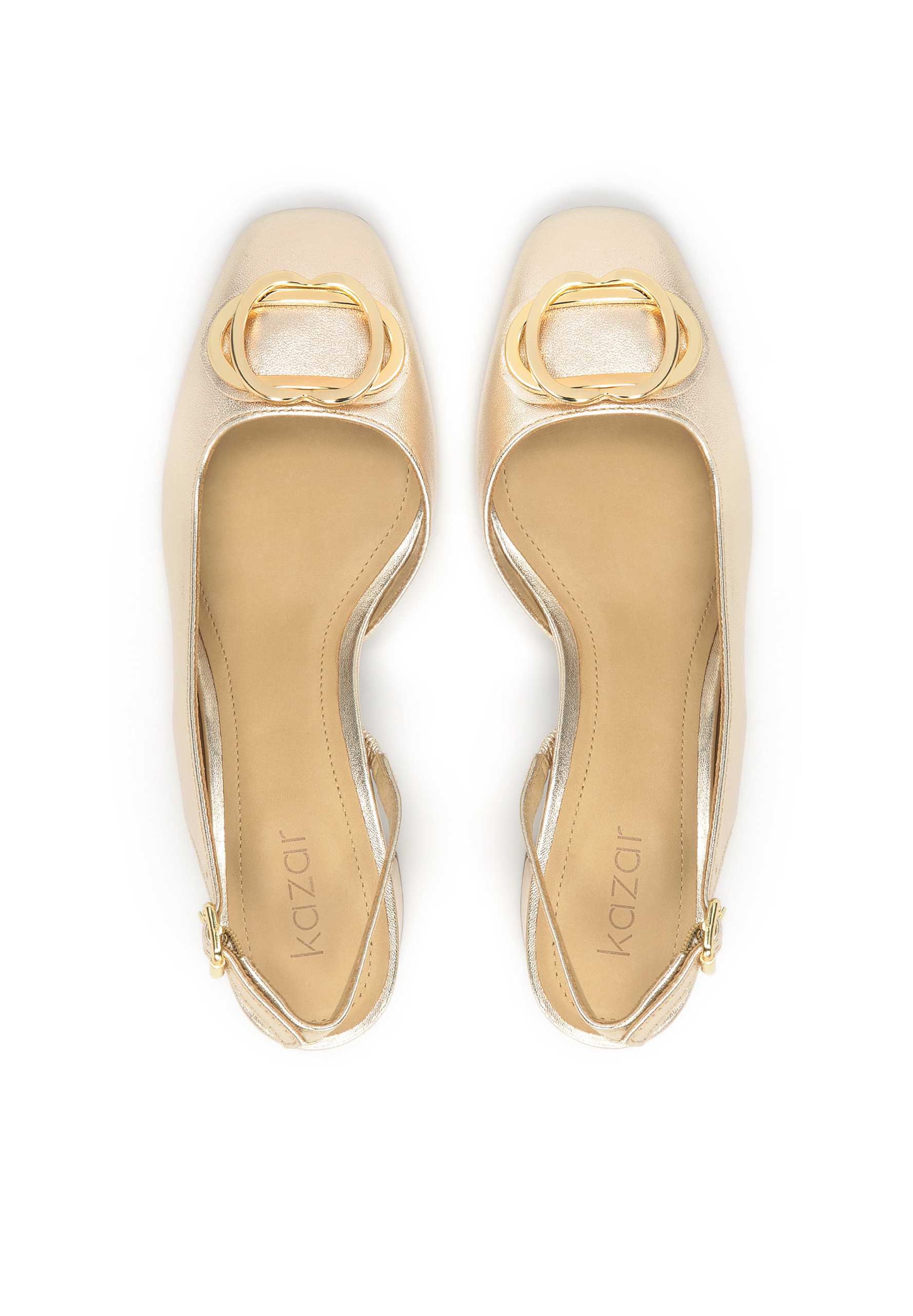 Kazar Lodičky s otvorenou pätou - Zlatá