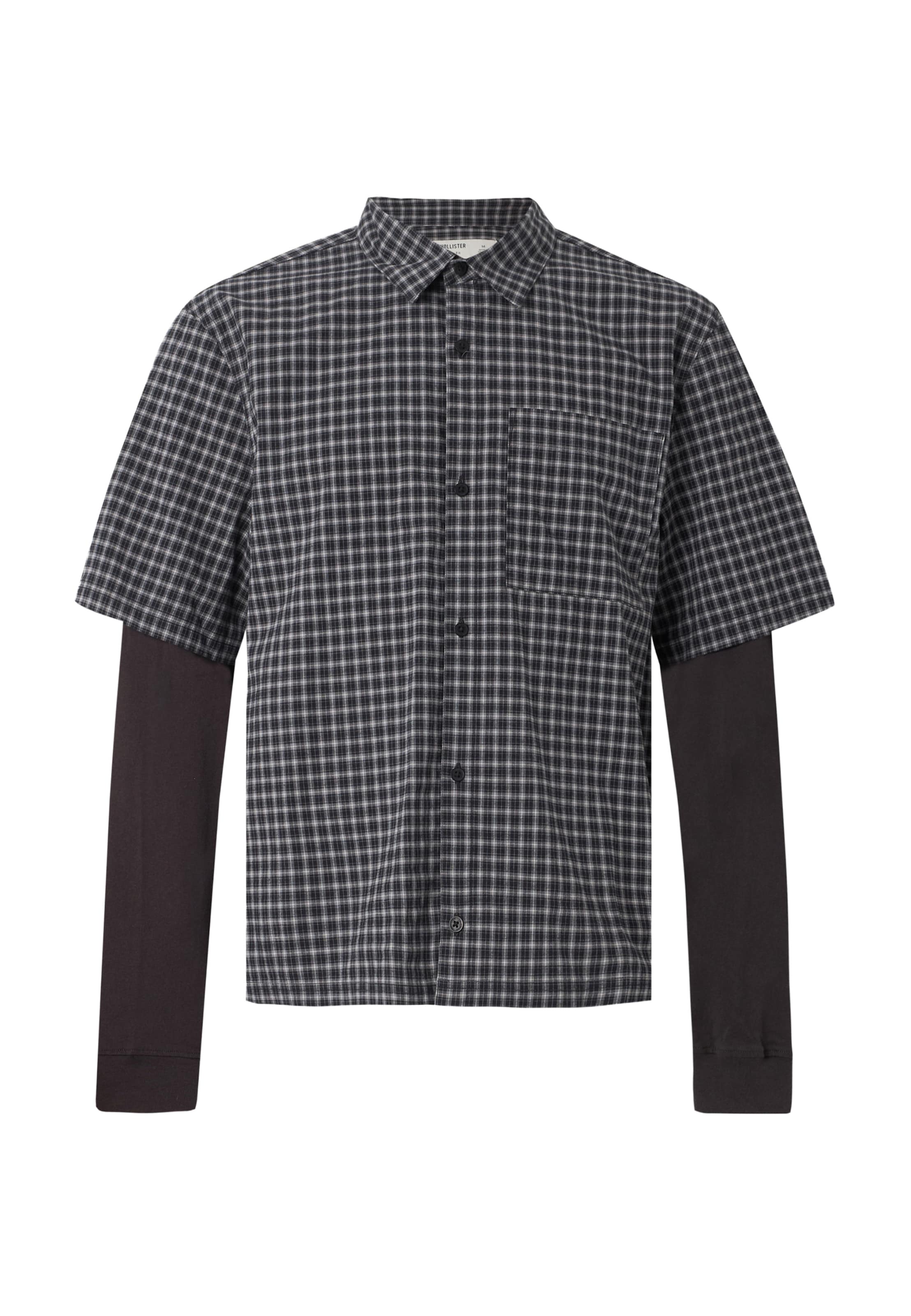 HOLLISTER Skjorte i S i sort / hvid, Produktvisning