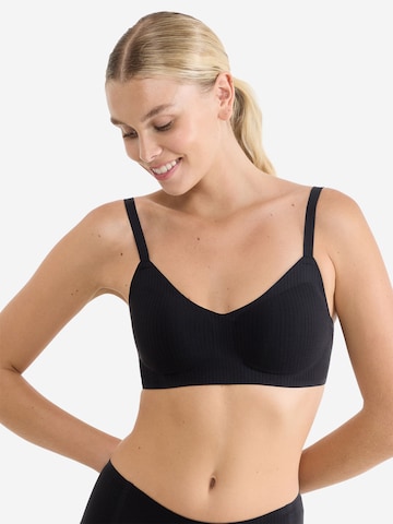 SLOGGI Bralette Bra ' Blue ZERO Feel Pure ' in Black: front