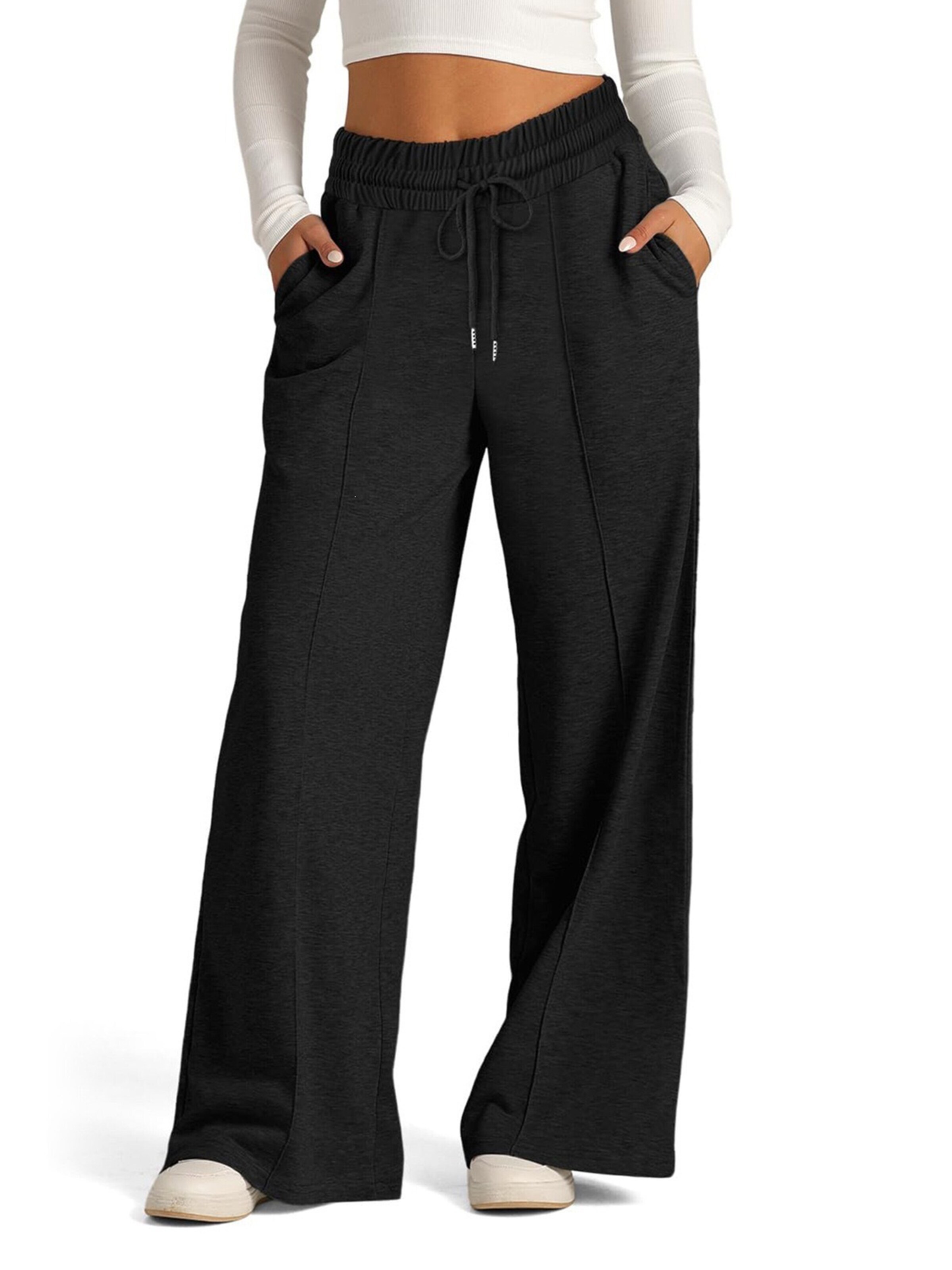 MEETWEE Wide leg Pants in Black