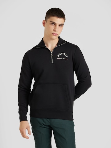 Bluză de molton de la TOMMY HILFIGER pe negru: față