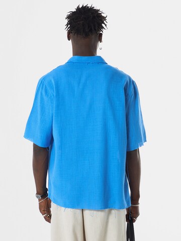 VAMOS CLO Comfort fit Button Up Shirt 'Irving' in Blue