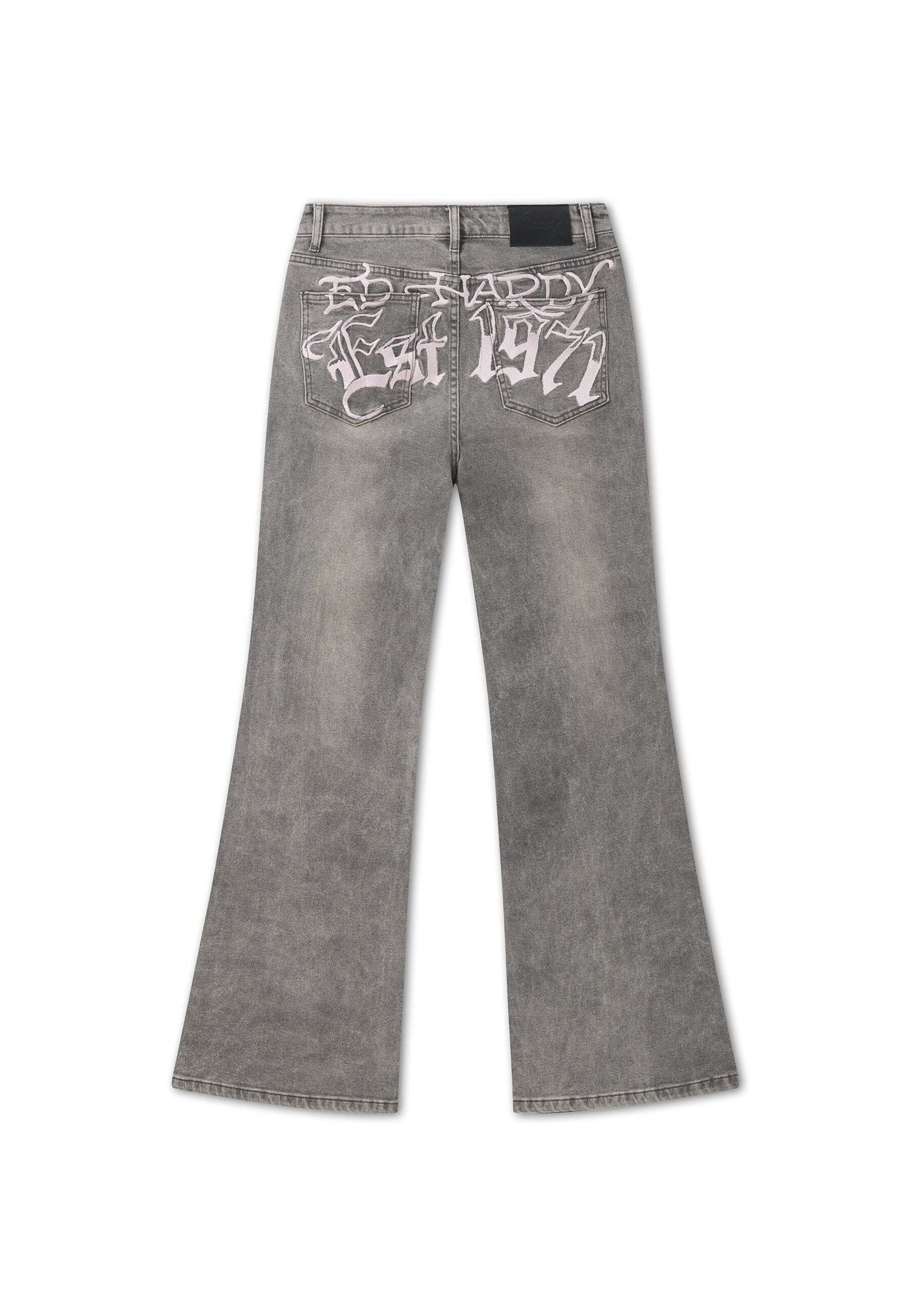 Ed Hardy Широка кройка Дънки в сиво