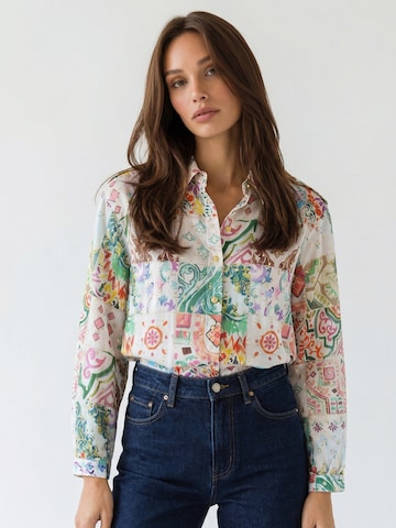 Introvertie VIENNA Blouse 'June Silk Cotton Lurex Blouse' in Gemengde kleuren: voorkant
