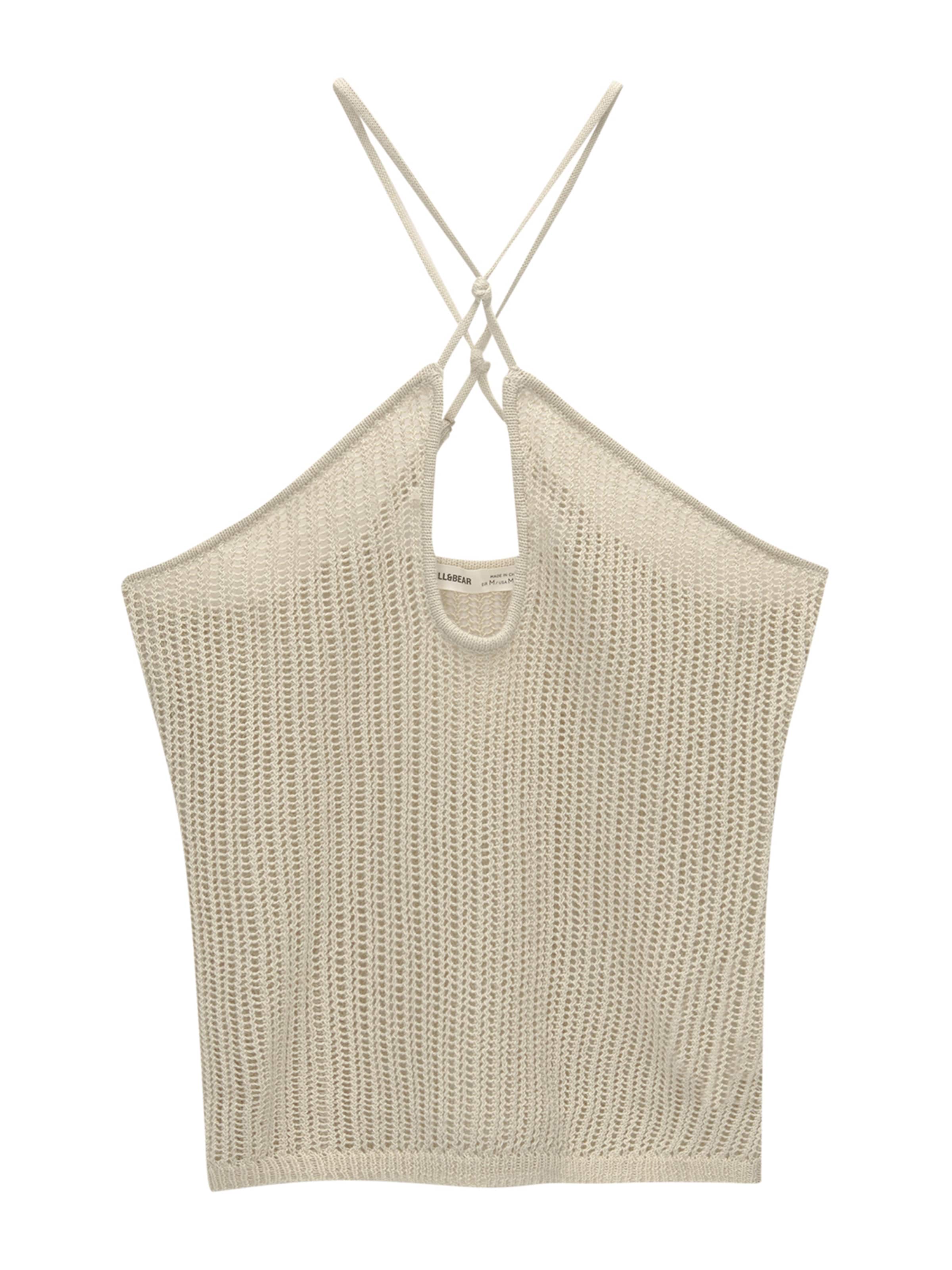 Pull&Bear Knitted top in Beige: front