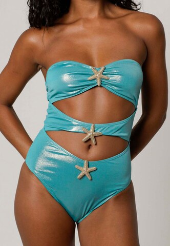 Moda Minx Swimsuit 'Starfish' in Blue: front