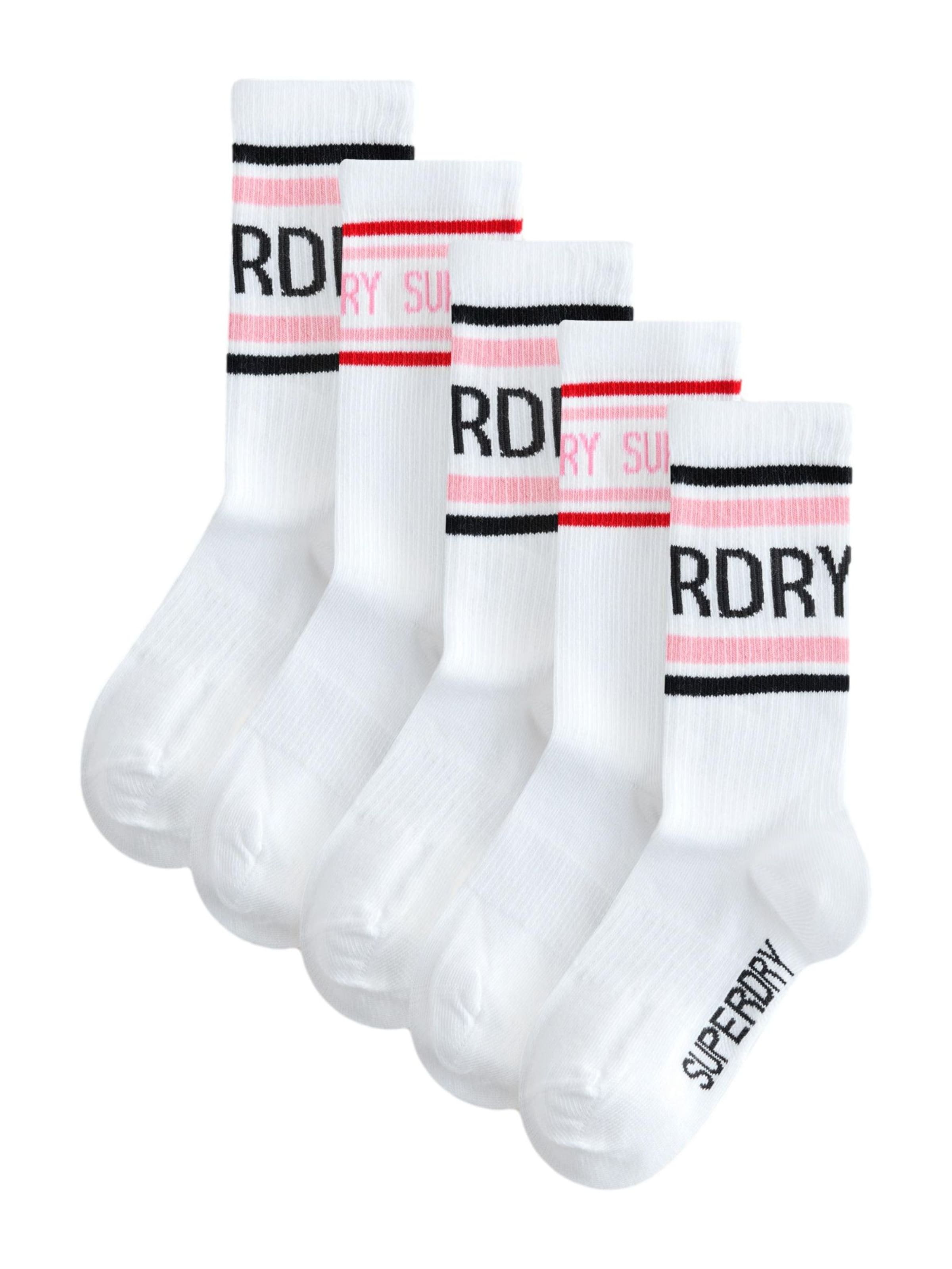Superdry Ponožky – bílá: přední strana